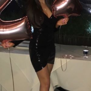 black sequin sparkly mini dress